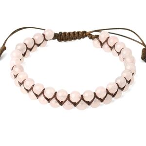 6mm Natural Stone Double Layers Bracelet Healing Rose Quartz (Unisex)